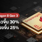 ข้อมูลชุดใหญ่ Snapdragon 8 Gen 3 ซีพียูและจีพียู แรงขึ้น 30% และ 25%